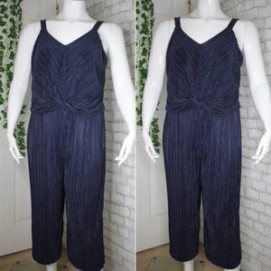 Navy Blue Ruched Formal Jumpsuit
